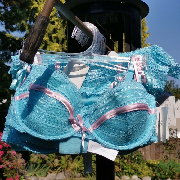 Rene Rofe Lace Blue Bra - Picture 7 of 15